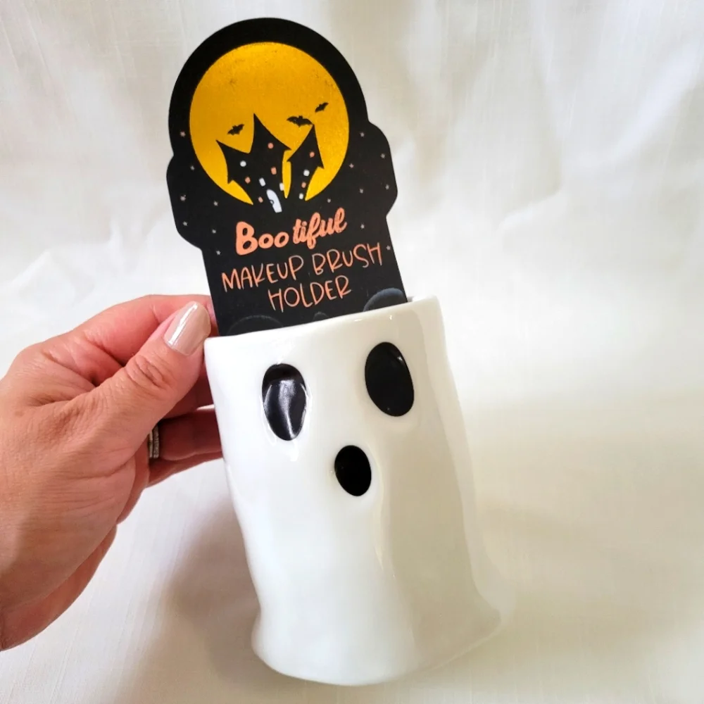 Bootiful Ghost Makeup Brush Holder *New Halloween Ghost Holder